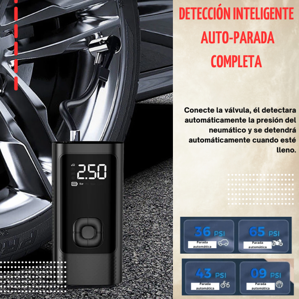 Inflador de llanta portátil AirGuard Pro - Cargador de carro de REGALO 🎁